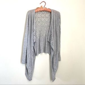 ANTHROPOLOGIE grey pointelle cardigan